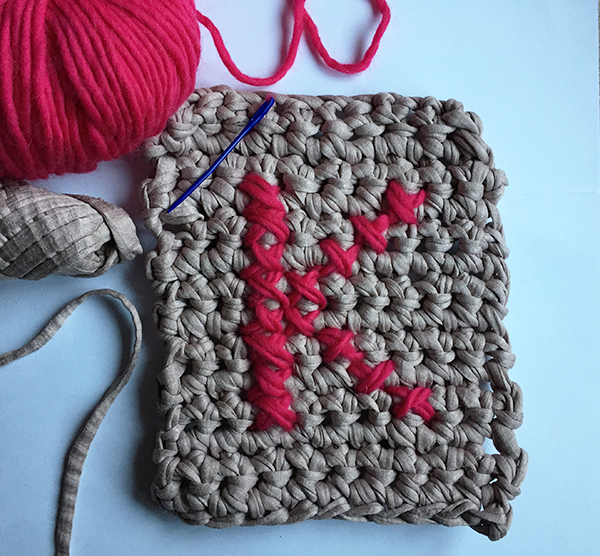 Cross stitch with a crochet base